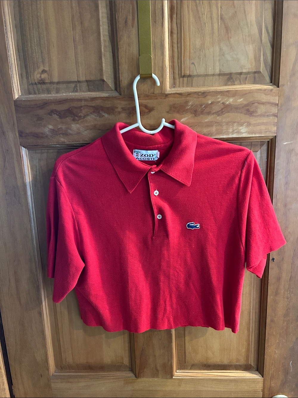 Lacoste Red Short-Sleeve Polo with Crocodile Logo